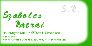 szabolcs matrai business card